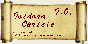 Isidora Opricić vizit kartica